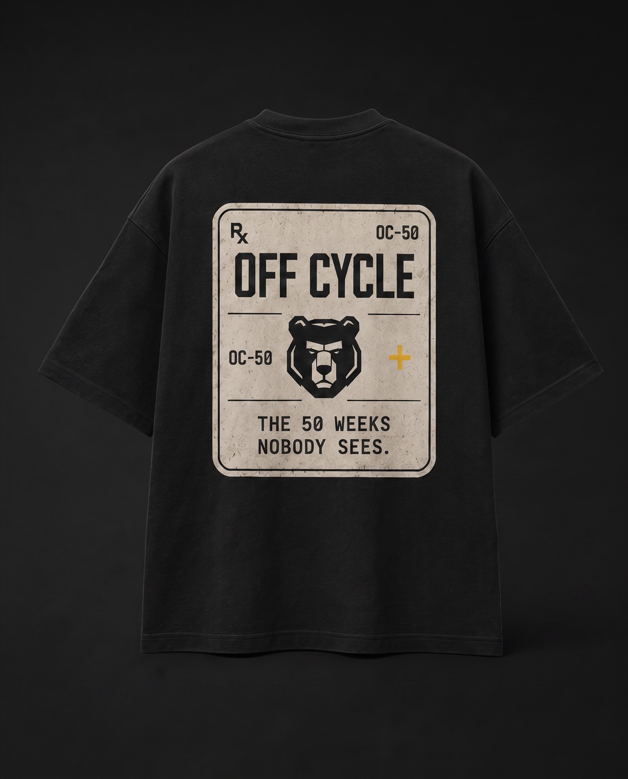 Box Tee — Plate — The pharmaceutical plate back.